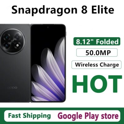 Original Oppo Find N5 Mobile Phone 80W Super Charge 8.12" AMOLED Folded Screen 50.0MP Camera Snapdragon 8 Elite 5600mAh Battery