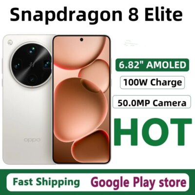 Original Oppo Find X8 Ultra Mobile Phone Snapdragon 8 Elite IP69 Waterproof OTA 6.82" AMOLED 120HZ 50.0MP 100W Charge 6100mAh