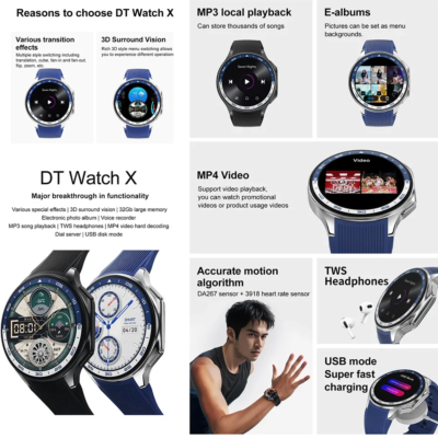 New for Oppo Watch X Men Smartwatch 32GB Extra large Memory 3D Mode MP3 MP4 Smart Watch GPS Sport Smartwatches Bluetooth calling - Image 3