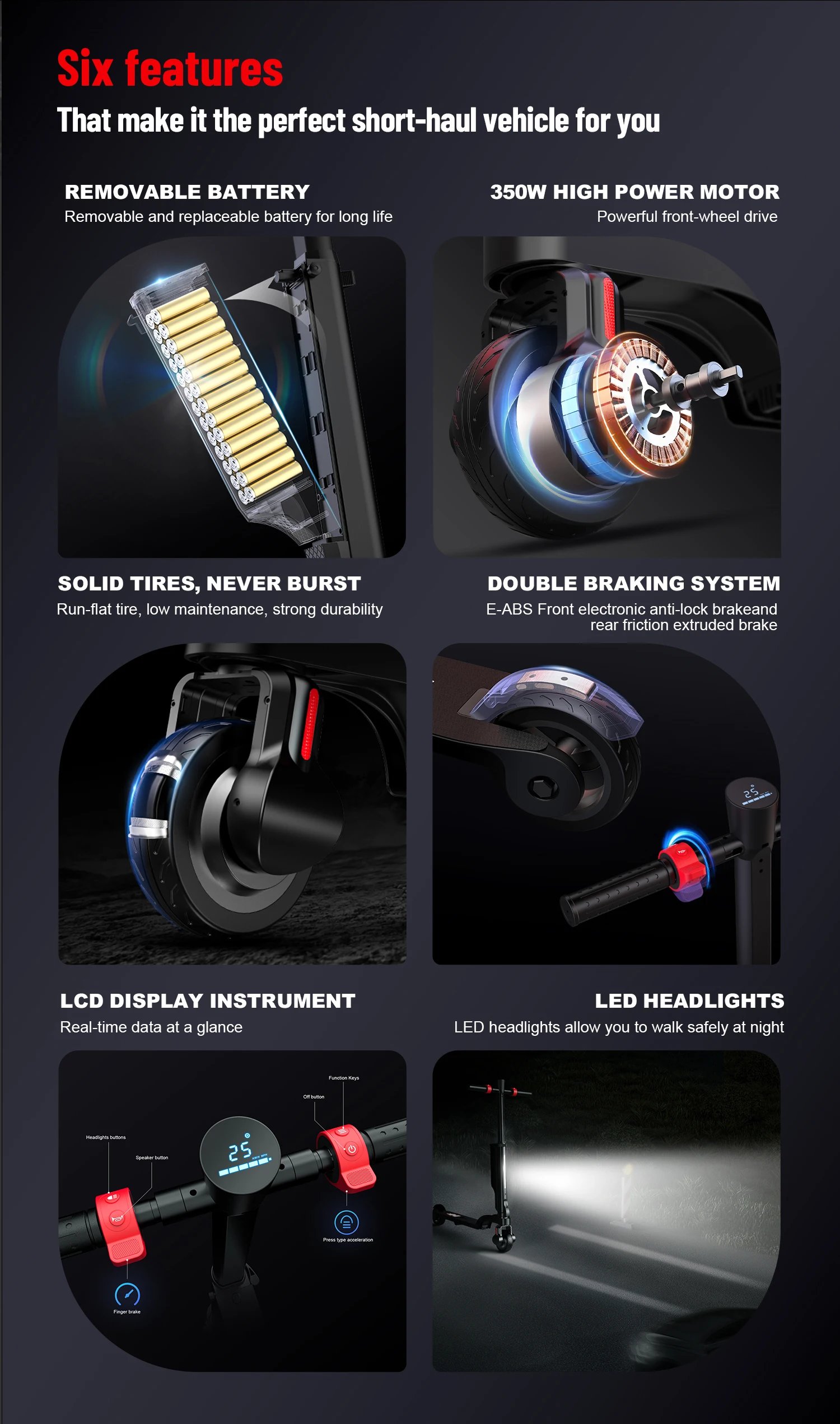 HX Electric scooter Foldable 7.5A 350W 25KM/H electric scooters 36V EScooters 5.5 Inch E Scooter For Adults