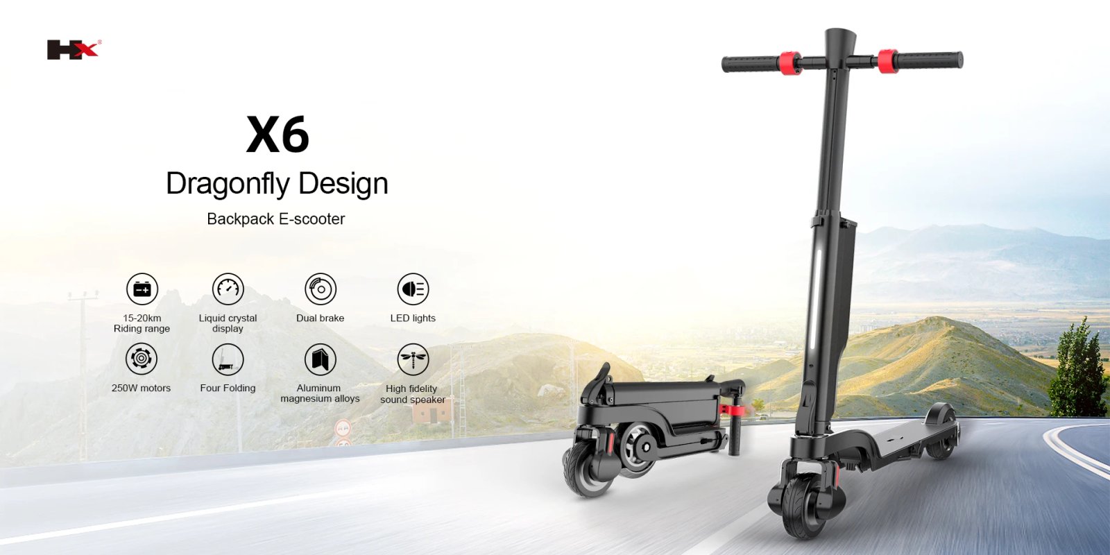 HX Electric scooter Foldable 7.5A 350W 25KM/H electric scooters 36V EScooters 5.5 Inch E Scooter For Adults