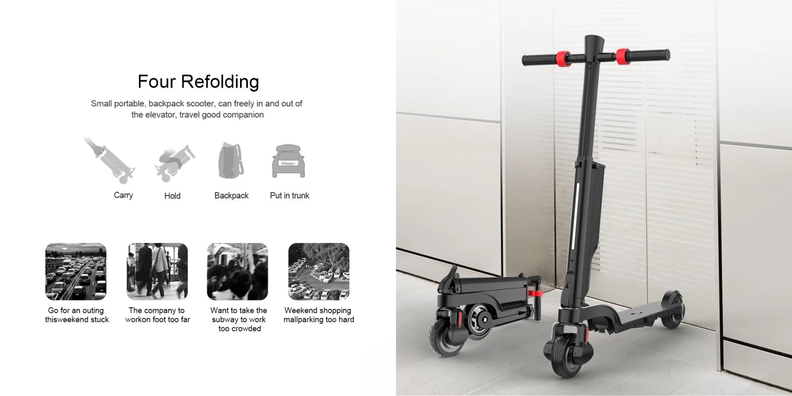 HX Electric scooter Foldable 7.5A 350W 25KM/H electric scooters 36V EScooters 5.5 Inch E Scooter For Adults