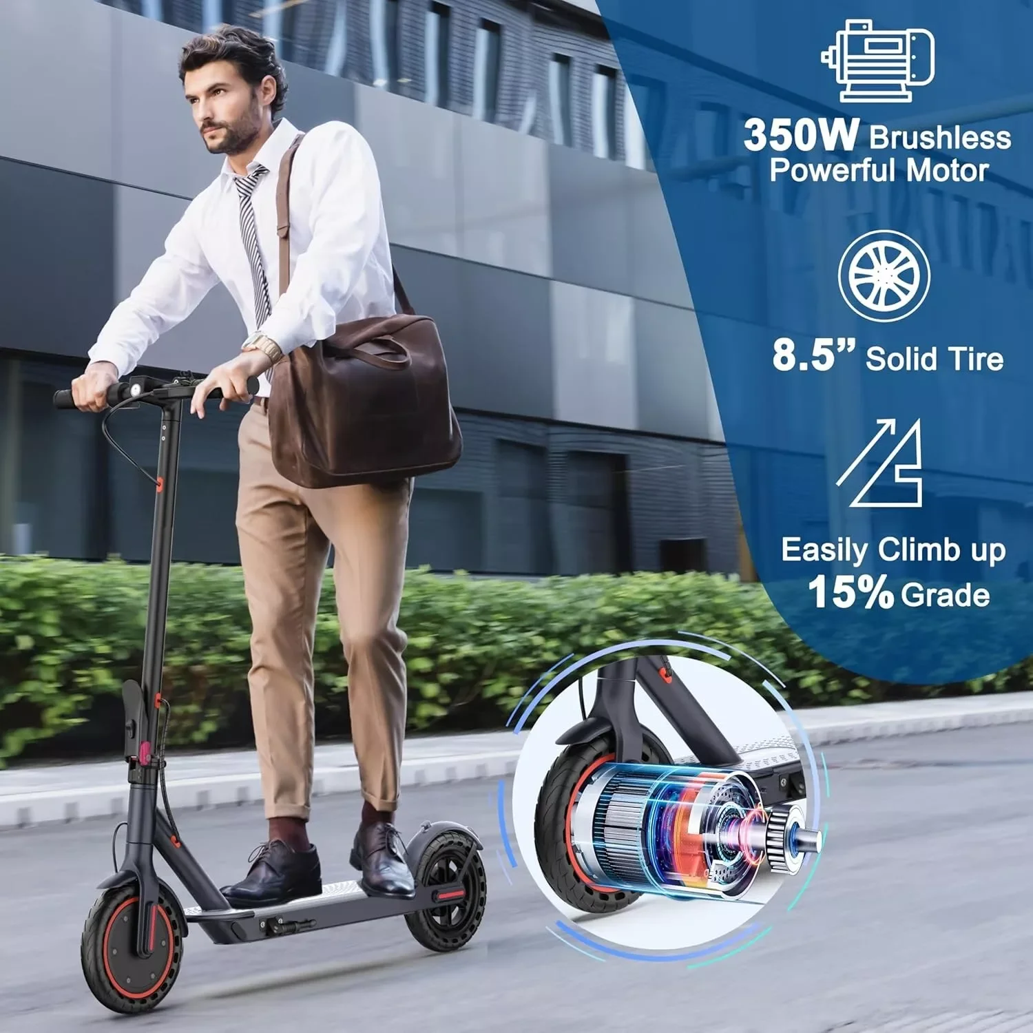 LP60 Electric Scooter 350W 25km/h APP Smart Control Scooter 8.5inch tire Folding Electric Scooter 30KM Max Range for Adult