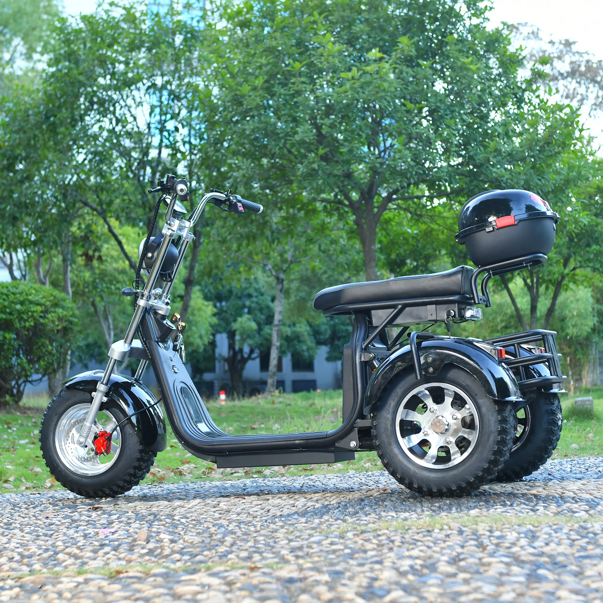 Adults 3 Wheel Electric Scooter 3000W Motor Max Speed 40KM/H Max Load 200KG 18 Inch Off Road Fat Tire Electric Motorcycle