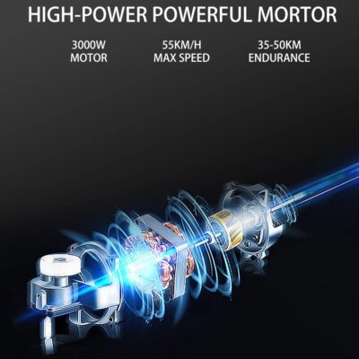 3000W Motor E Scooters Motorcycle Max Speed 45 KM/H 18 Inch Fat Tire  60V20AH Max Load 200KG Adult Electric 2 Wheel Scooter - Image 4