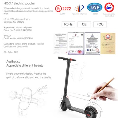 HUANCI X7 E Scooter 350W 5AH Adult  Electric Scooter  Electric Kick Scooters 8.5 inch Foldable Escooter Kick scooter electric - Image 6