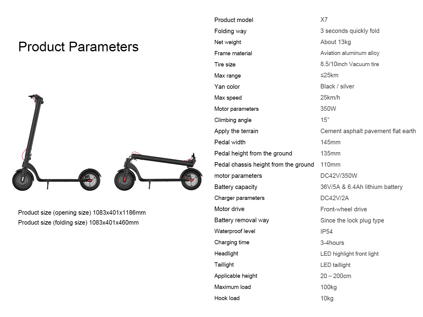 HUANCI X7 E Scooter 350W 5AH Adult  Electric Scooter  Electric Kick Scooters 8.5 inch Foldable Escooter Kick scooter electric