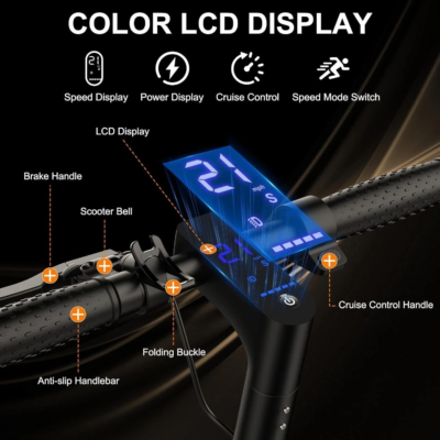 AOVOPRO TMAX 10inch Electric Scooter 500W 22MPH Adult APP Smart Scooter Shock-absorbing Anti-skid Folding Electric Scooter - Image 4
