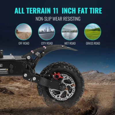 50Mph Fast Electric Scooter with Seat for Adults Load 440lbs 6000W Powerful Dual Motor Dual Suspension Off-road Electric Scooter - Image 4