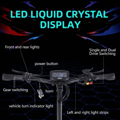 50Mph Fast Electric Scooter with Seat for Adults Load 440lbs 6000W Powerful Dual Motor Dual Suspension Off-road Electric Scooter - Image 2