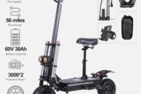 50Mph Fast Electric Scooter with Seat for Adults Load 440lbs 6000W Powerful Dual Motor Dual Suspension Off-road Electric Scooter