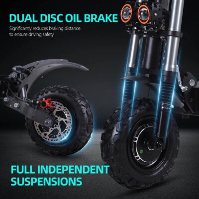 50Mph Fast Electric Scooter with Seat for Adults Load 440lbs 6000W Powerful Dual Motor Dual Suspension Off-road Electric Scooter - Image 6