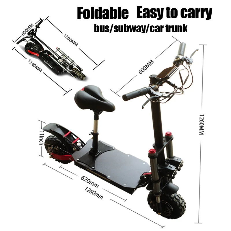 55-85KM/H Speed Electric Scooter 48V-72V Lithium Battery E Scooter 110KM Maximum Range Electric Scooter Adults with Seat 55-85KM/H Speed Electric Scooter 48V-72V Lithium Battery E Scooter 110KM Maximum Range Electric Scooter Adults with Seat