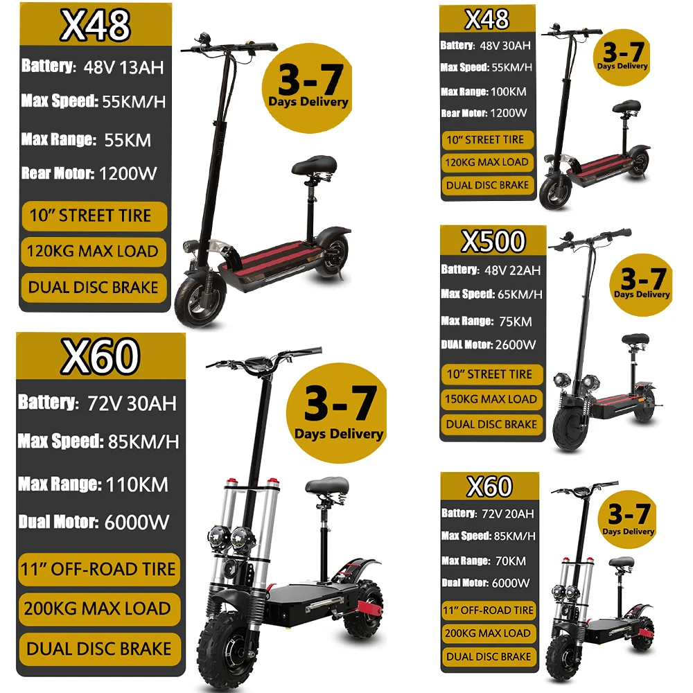 55-85KM/H Speed Electric Scooter 48V-72V Lithium Battery E Scooter 110KM Maximum Range Electric Scooter Adults with Seat 55-85KM/H Speed Electric Scooter 48V-72V Lithium Battery E Scooter 110KM Maximum Range Electric Scooter Adults with Seat