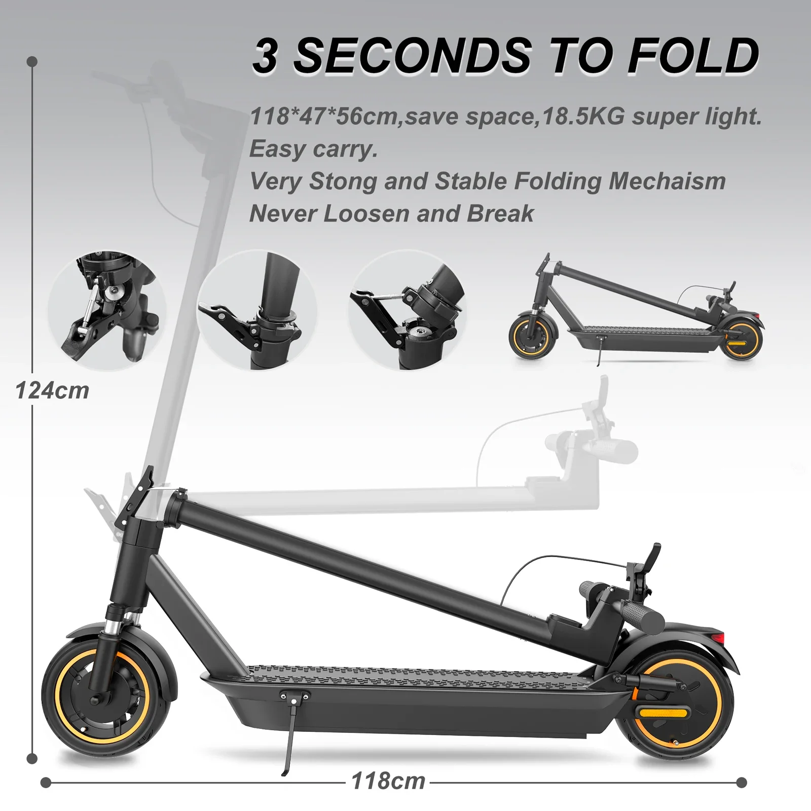 Electric Scooter: 500W Power, 35km/h Max Speed, APP-Enabled, Shock Absorption, Anti-Skid Tires, Foldable for Adult Use.