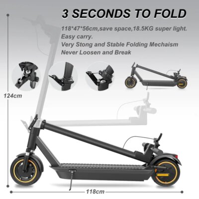 Electric Scooter: 500W Power, 35km/h Max Speed, APP-Enabled, Shock Absorption, Anti-Skid Tires, Foldable for Adult Use. - Image 4