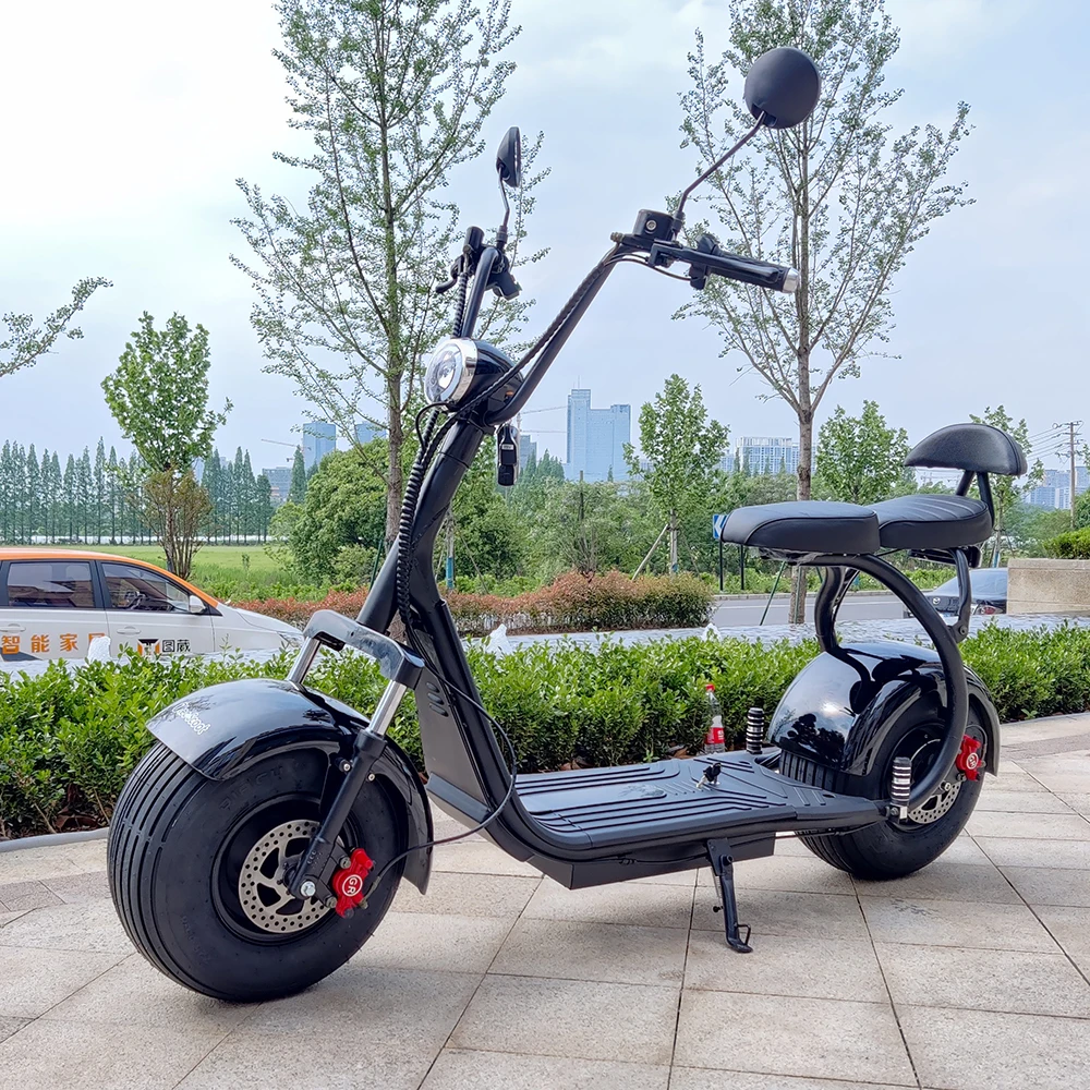 Citycoco Adult Electric Scooter 1500W Max Speed 45km/h Double seat Max mileage 35-50KM Max Load 150KG USA STOCK