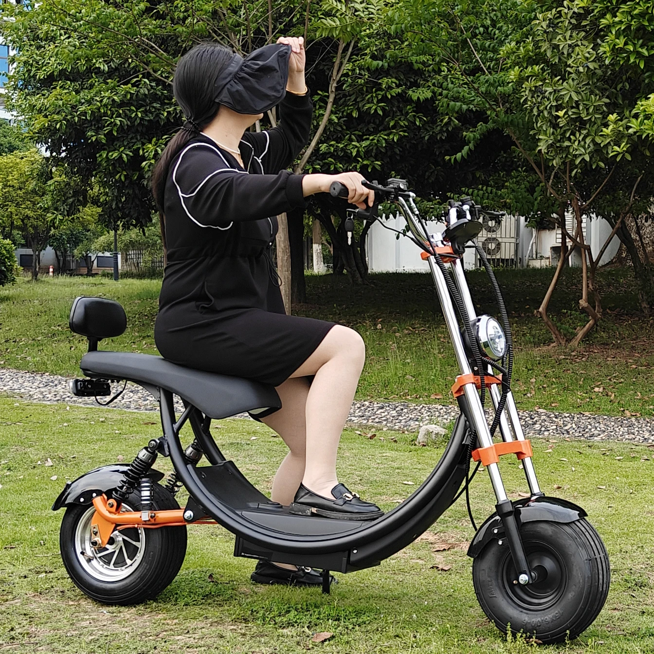 Citycoco Adult Electric Scooter 1500W Max Speed 45km/h Double seat Max mileage 35-50KM Max Load 150KG USA STOCK