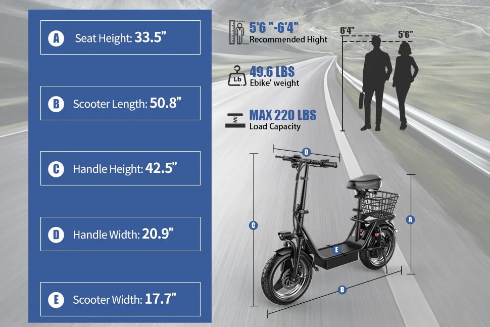 Folding electric scooter with trunk, 500W motor (peak 650W), 48V15AH, 20MPH, 24-32mile range,motorcycle for commuting travel Folding electric scooter with trunk, 500W motor (peak 650W), 48V15AH, 20MPH, 24-32mile range,motorcycle for commuting travel