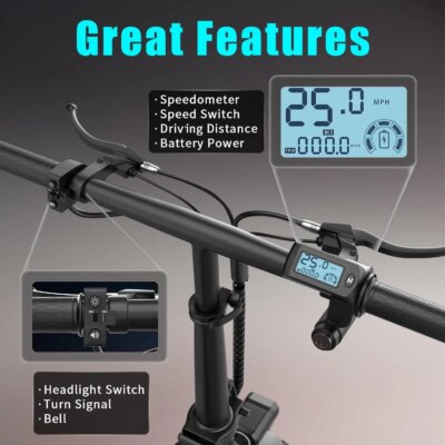 Folding electric scooter with trunk, 500W motor (peak 650W), 48V15AH, 20MPH, 24-32mile range,motorcycle for commuting travel - Image 6