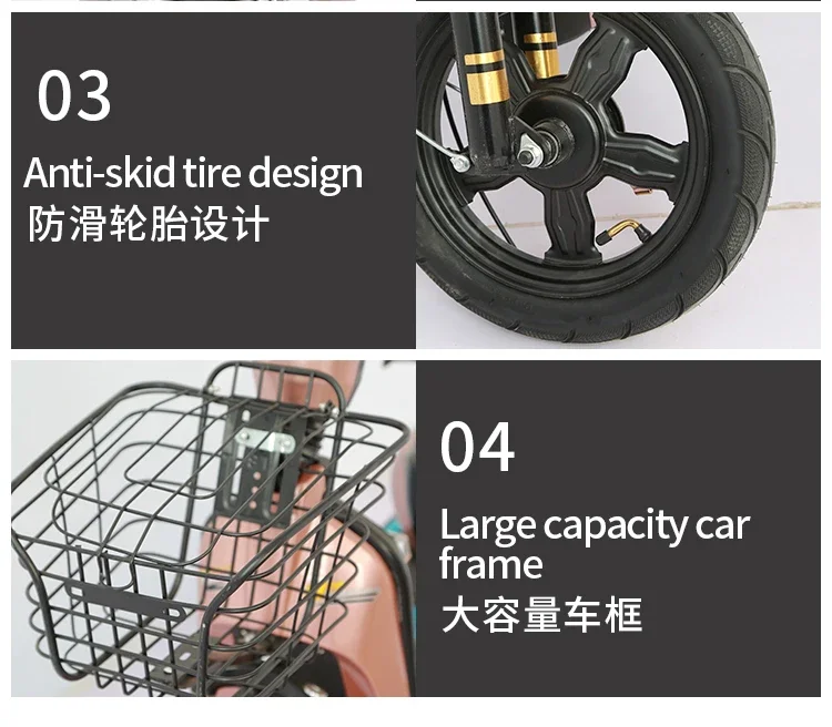 New Electric Motorcycle 500W48V20AH 2 wheel With Pedals Electric Scooter Moped Electric Scooter Popular Scooter City Commuting