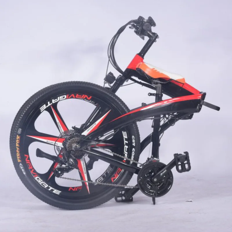 Small folding electric moped, mountain folding electric moped, mid-mounted electric moped