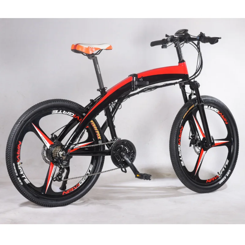 Small folding electric moped, mountain folding electric moped, mid-mounted electric moped