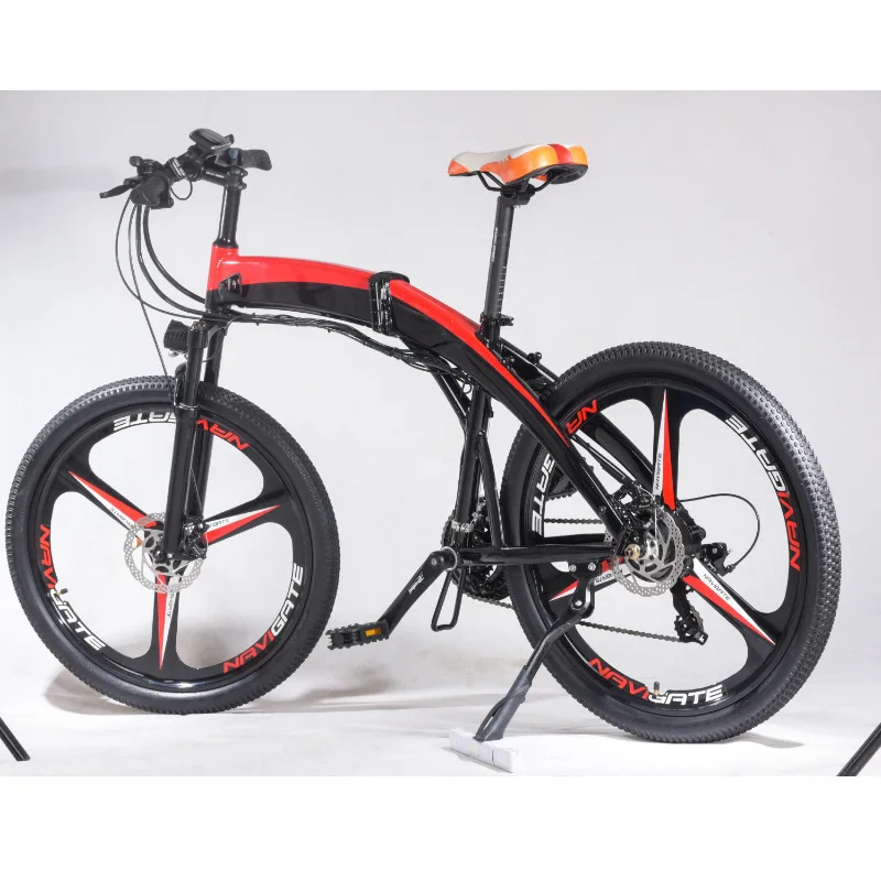Small folding electric moped, mountain folding electric moped, mid-mounted electric moped