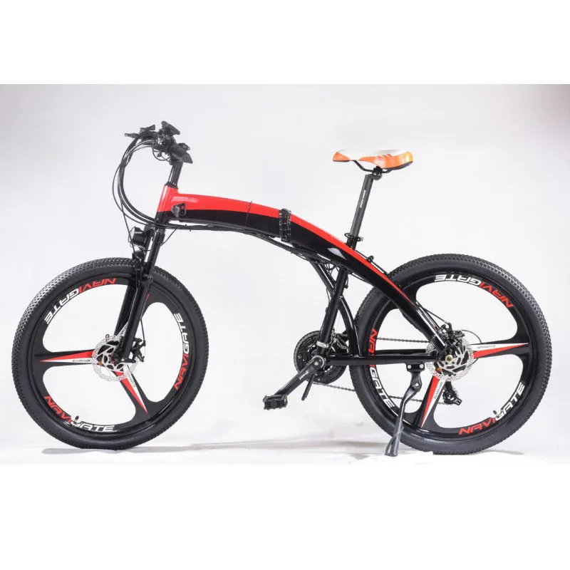 Small folding electric moped, mountain folding electric moped, mid-mounted electric moped