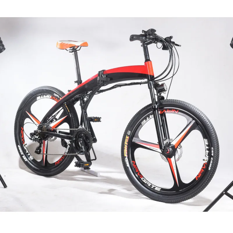 Small folding electric moped, mountain folding electric moped, mid-mounted electric moped