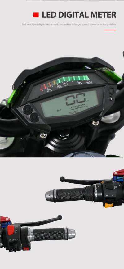 Fast Electric Motorcycle 5000W 72V 80AH SKD Electric Racing Motorcycle With Disc Brake Electric Moped Scooter - Image 3