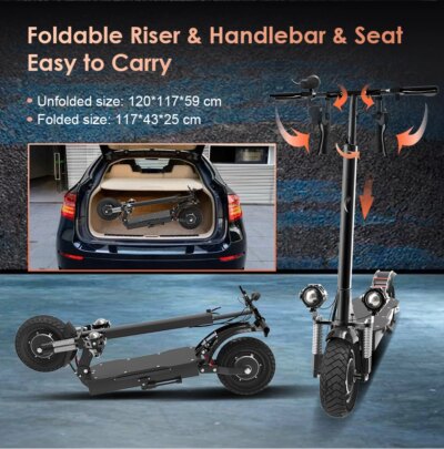 75KM/H Electric kick scooter 60V 48V 1300-3200W 10 inch Fat Tire Foldable Waterproof Electric Scooters Adults EU Warehouse - Image 6