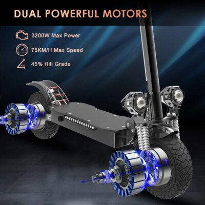 75KM/H Electric kick scooter 60V 48V 1300-3200W 10 inch Fat Tire Foldable Waterproof Electric Scooters Adults EU Warehouse - Image 2