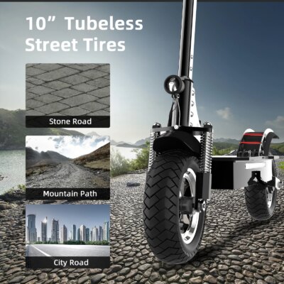 X750 Electric Scooter Adult 52V1600W Motor 10" Off Road Tires 75KM Long Range 60KM/H Folding Commuter Electric Scooter for Adult - Image 3