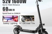 X750 Electric Scooter Adult 52V1600W Motor 10" Off Road Tires 75KM Long Range 60KM/H Folding Commuter Electric Scooter for Adult