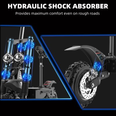 48-72V Electric Scooter for Adults 90KM/H 10-11''Tubeless Off Road Tire Hydraulic / SpringSuspension Foldable Escooter with Seat - Image 6