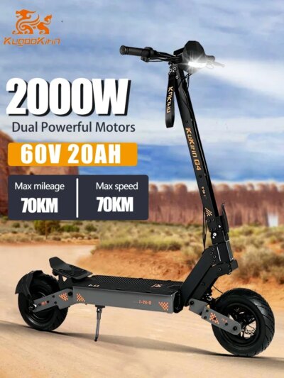 kukirin G4 high quality 2000w motor 60v20ah battery electric scooter LED display top speed 70km/h 11 inch tires foldable scooter - Image 2