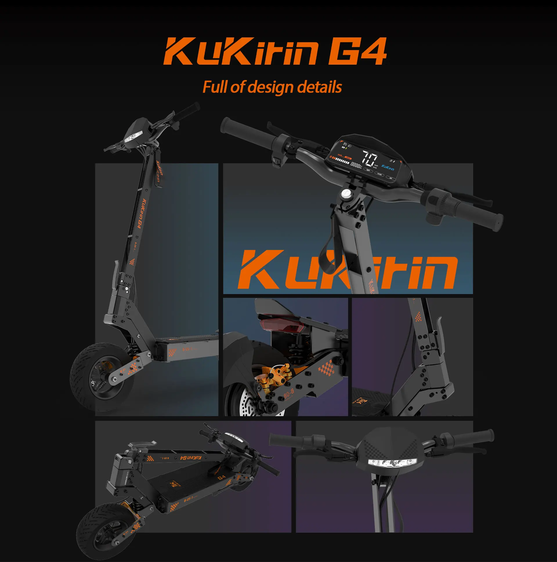 kukirin G4 high quality 2000w motor 60v20ah battery electric scooter LED display top speed 70km/h 11 inch tires foldable scooter