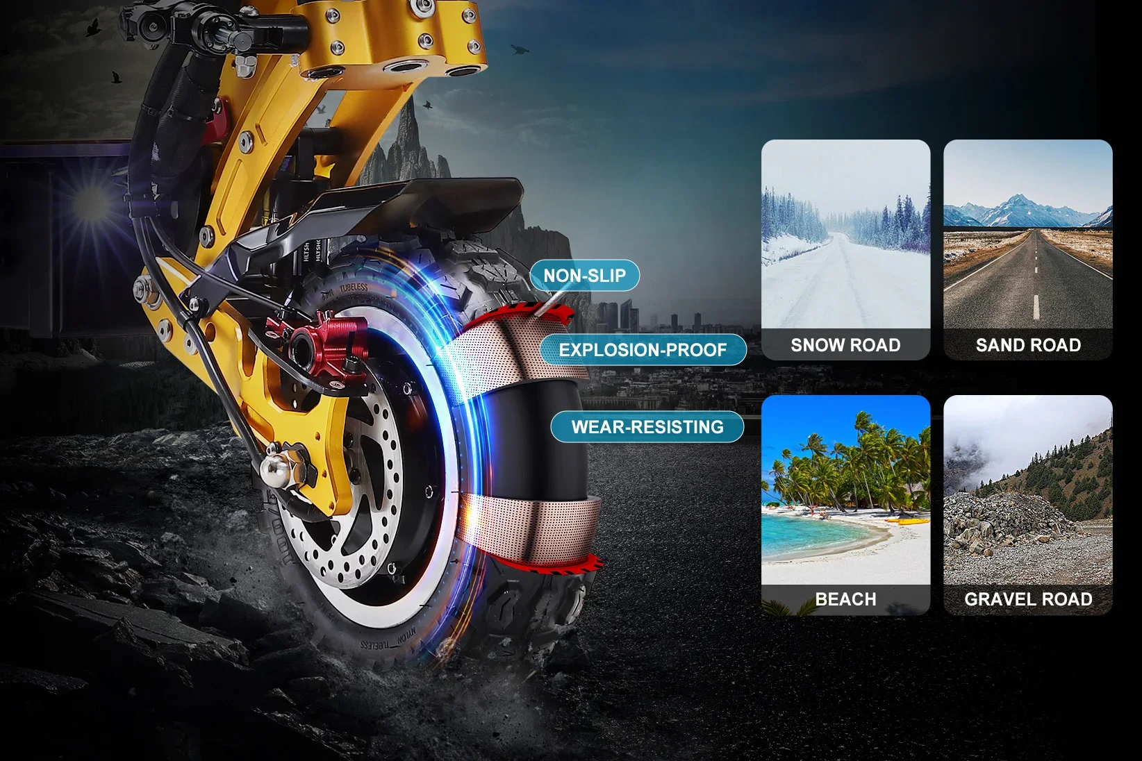 YUME X11+ 6000W Dual Motor Electric Scooter 60V-30AH Adult Off-road Electric Scooter Max Speed 95KM/H Brushless Motor 100KM YUME X11+ 6000W Dual Motor Electric Scooter 60V-30AH Adult Off-road Electric Scooter Max Speed 95KM/H Brushless Motor 100KM