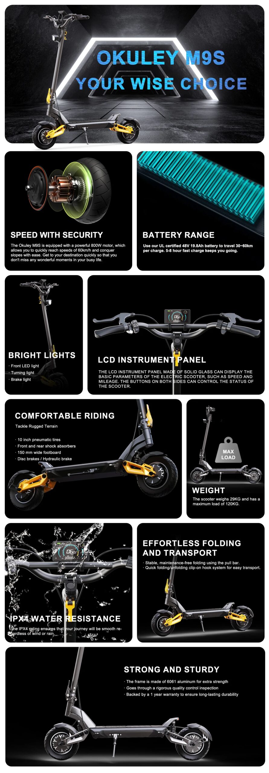 2024 New Adult Foldable 3000w Dual Drive Urban Anti-Slip Electric Scooter Maximum Speed 65-70km/h Maximum Range 70km