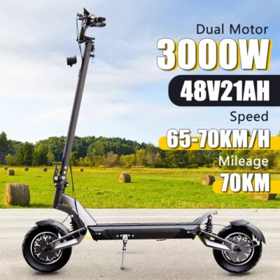 2024 New Adult Foldable 3000w Dual Drive Urban Anti-Slip Electric Scooter Maximum Speed 65-70km/h Maximum Range 70km