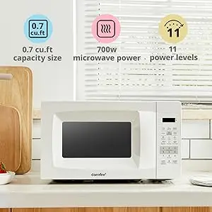 EM720CPL-PM Countertop Microwave Oven with Sound On/Off, ECO Mode and Easy One-Touch Buttons, 0.7 Cu Ft/700W, Pearl Whit EM720CPL-PM Countertop Microwave Oven with Sound On/Off, ECO Mode and Easy One-Touch Buttons, 0.7 Cu Ft/700W, Pearl Whit