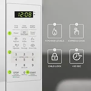 EM720CPL-PM Countertop Microwave Oven with Sound On/Off, ECO Mode and Easy One-Touch Buttons, 0.7 Cu Ft/700W, Pearl Whit EM720CPL-PM Countertop Microwave Oven with Sound On/Off, ECO Mode and Easy One-Touch Buttons, 0.7 Cu Ft/700W, Pearl Whit