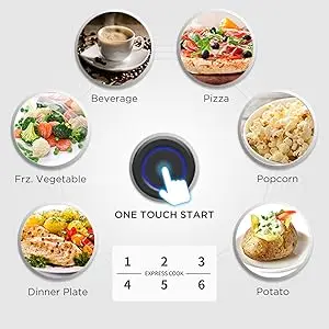 EM720CPL-PM Countertop Microwave Oven with Sound On/Off, ECO Mode and Easy One-Touch Buttons, 0.7 Cu Ft/700W, Pearl Whit EM720CPL-PM Countertop Microwave Oven with Sound On/Off, ECO Mode and Easy One-Touch Buttons, 0.7 Cu Ft/700W, Pearl Whit