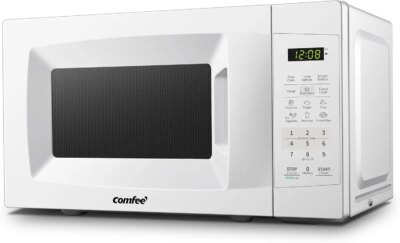 EM720CPL-PM Countertop Microwave Oven with Sound On/Off, ECO Mode and Easy One-Touch Buttons, 0.7 Cu Ft/700W, Pearl Whit