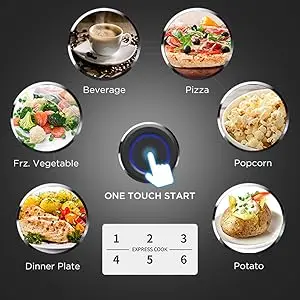 EM720CPL-PMB Countertop Microwave Oven with Sound On/Off, ECO Mode and Easy One-Touch Buttons, 0.7 Cu Ft, Black EM720CPL-PMB Countertop Microwave Oven with Sound On/Off, ECO Mode and Easy One-Touch Buttons, 0.7 Cu Ft, Black