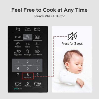 EM720CPL-PMB Countertop Microwave Oven with Sound On/Off, ECO Mode and Easy One-Touch Buttons, 0.7 Cu Ft, Black - Image 3