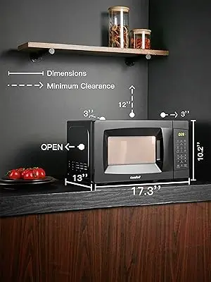 EM720CPL-PMB Countertop Microwave Oven with Sound On/Off, ECO Mode and Easy One-Touch Buttons, 0.7 Cu Ft, Black EM720CPL-PMB Countertop Microwave Oven with Sound On/Off, ECO Mode and Easy One-Touch Buttons, 0.7 Cu Ft, Black
