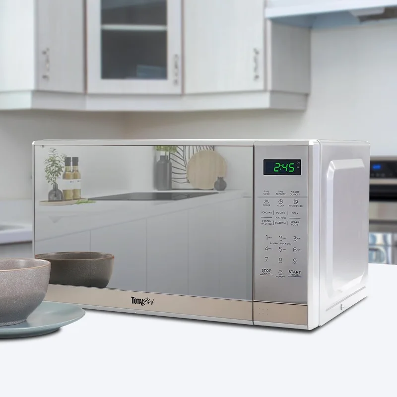 0.7 Cu Ft Microwave Oven - Stainless Steel Compact Style Microondas, Smart Countertop Kitchen Appliance With Digital Touch