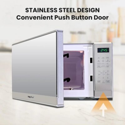0.7 Cu Ft Microwave Oven - Stainless Steel Compact Style Microondas, Smart Countertop Kitchen Appliance With Digital Touch - Image 5